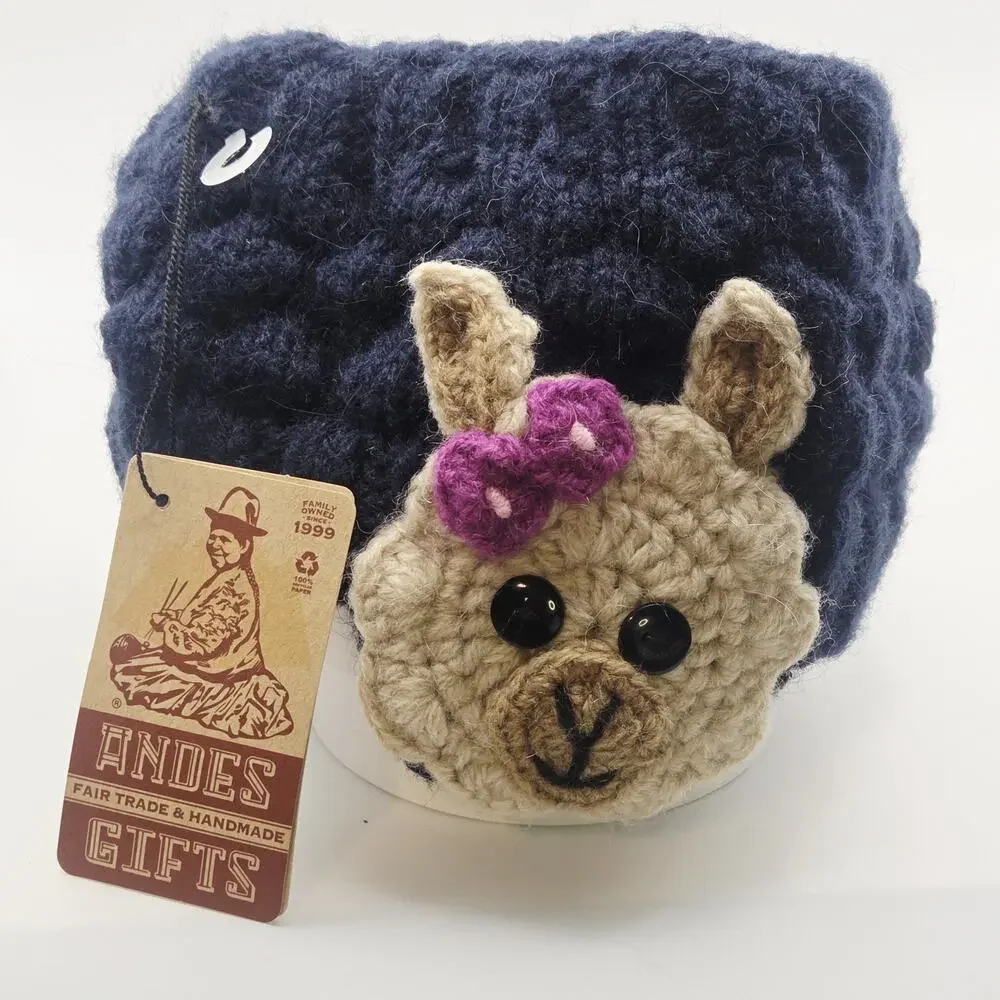Alpaca Llama Ear Warmer Handcrafted Andes Gifts NWT